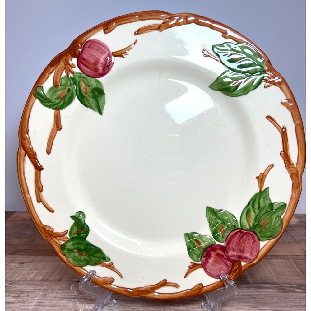 VINTAGE FRANCISCAN APPLE PATTERN PLATE EARTHENWARE CERAMIC HAND PAINTED